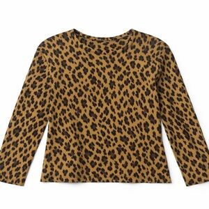 Women’s Leopard Print Long-Sleeve Top - Mustard